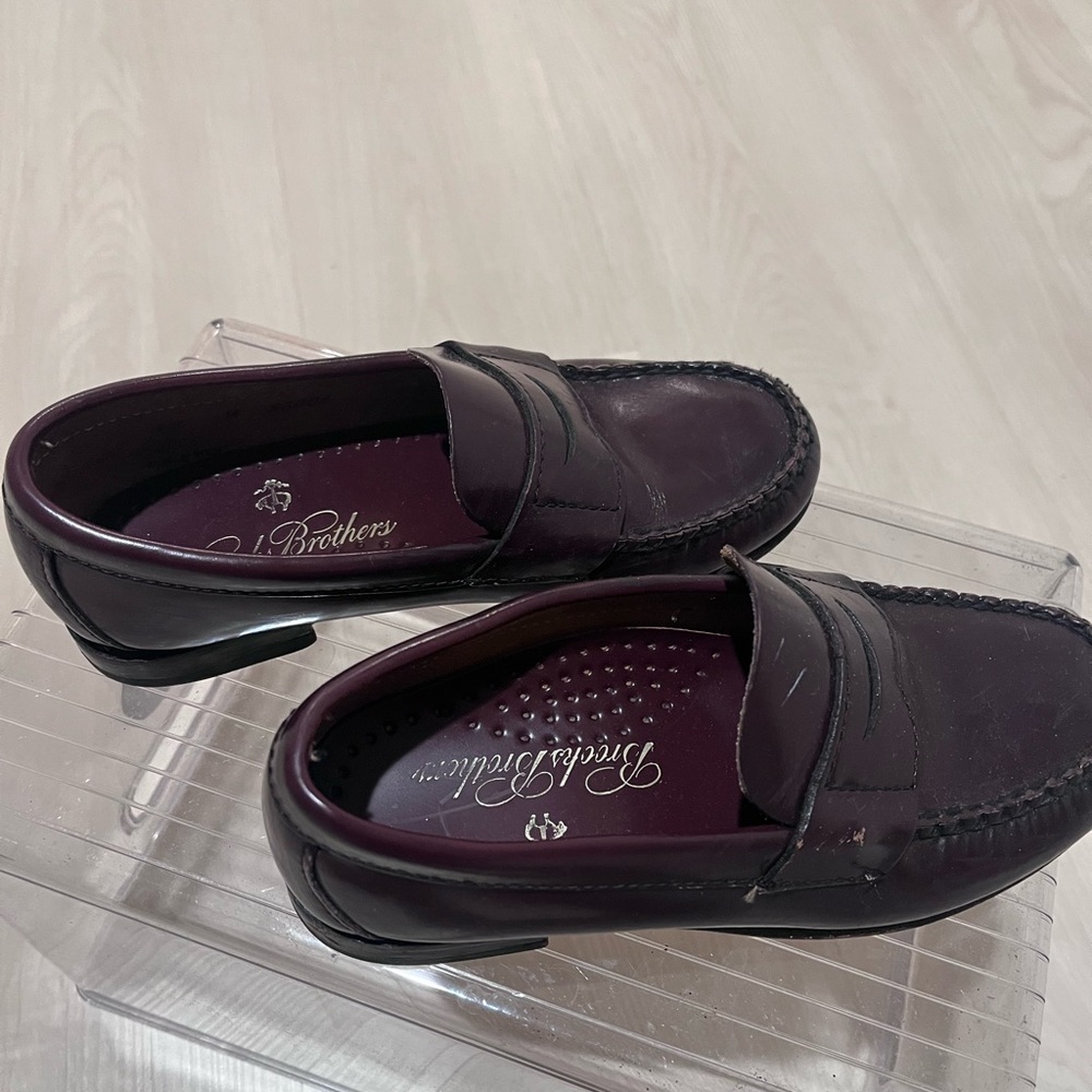 Brooks Brothers Purple and Brown Dress Shoes Classic Slip-On